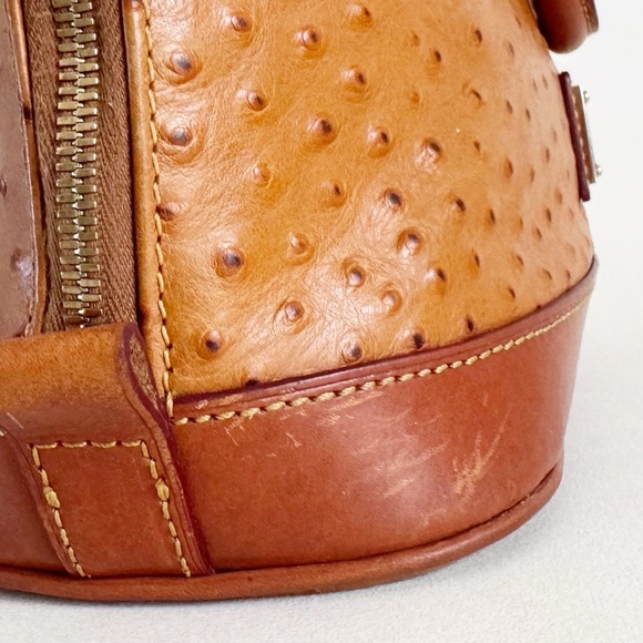 Dooney & Bourke Ostrich Zip Zip Satchel Bag Shoulder Crossbody Leather Old Money - Picture 10 of 16